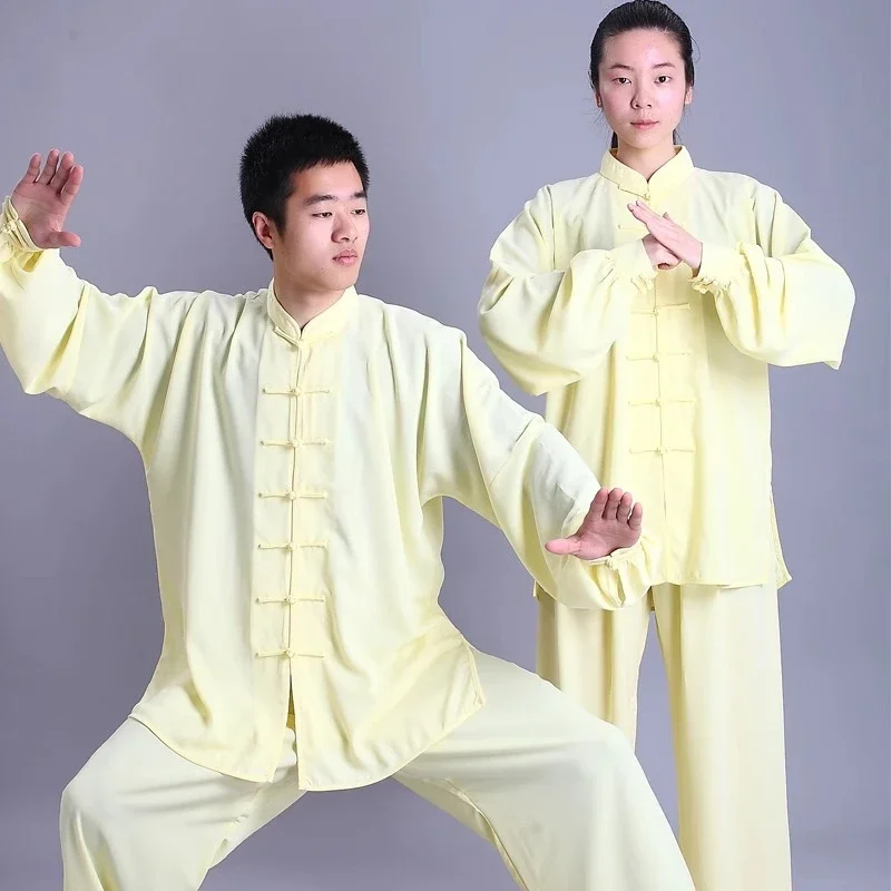 Neue Herren-Kung-Fu-Uniform im traditionellen chinesischen Stil, langärmelig, Wushu-Tai-Chi-Anzug, weiche, atmungsaktive Kampfsportbekleidung für das Training. – Detail 12