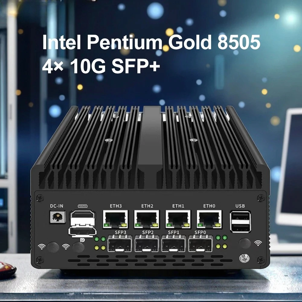 H14 Intel Pentium Gold 8505 Firewall Appliance 4x2.5G LAN 10G SFP DDR5 NVMe Mini PC for Proxmox ESXi pfSense Router Server
