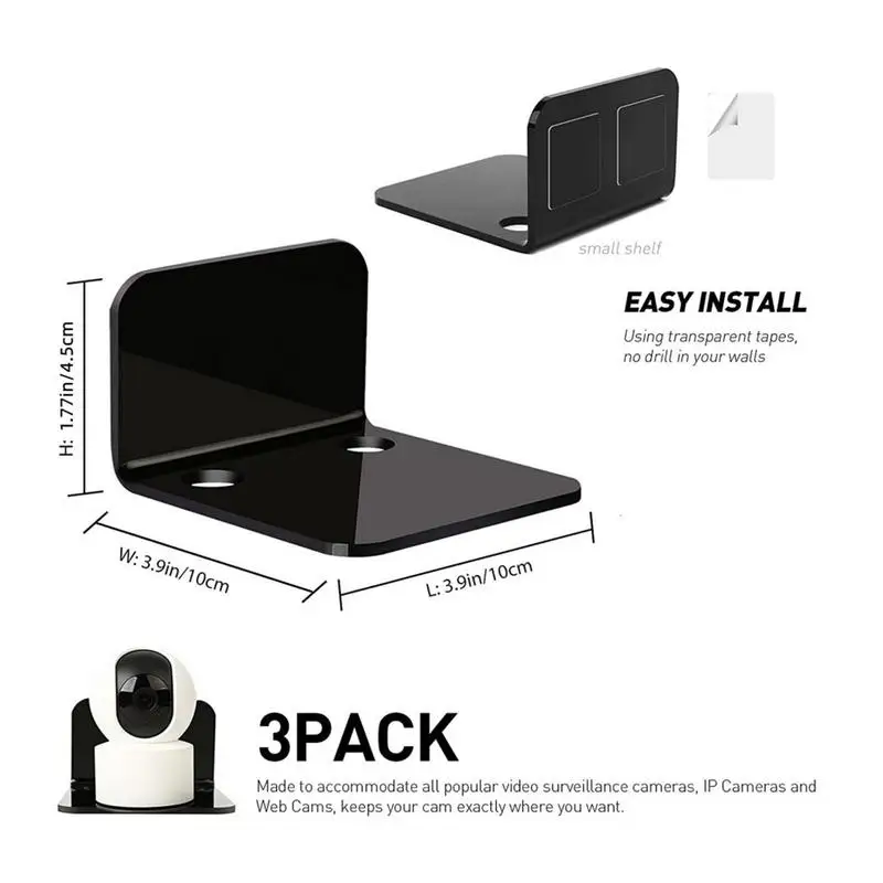 Small Floating Shelf Self Adhesive Wall Mounted Showcase Display Shelves With 6 Cable Clips No Drilling Wall Storage Wall Shelf