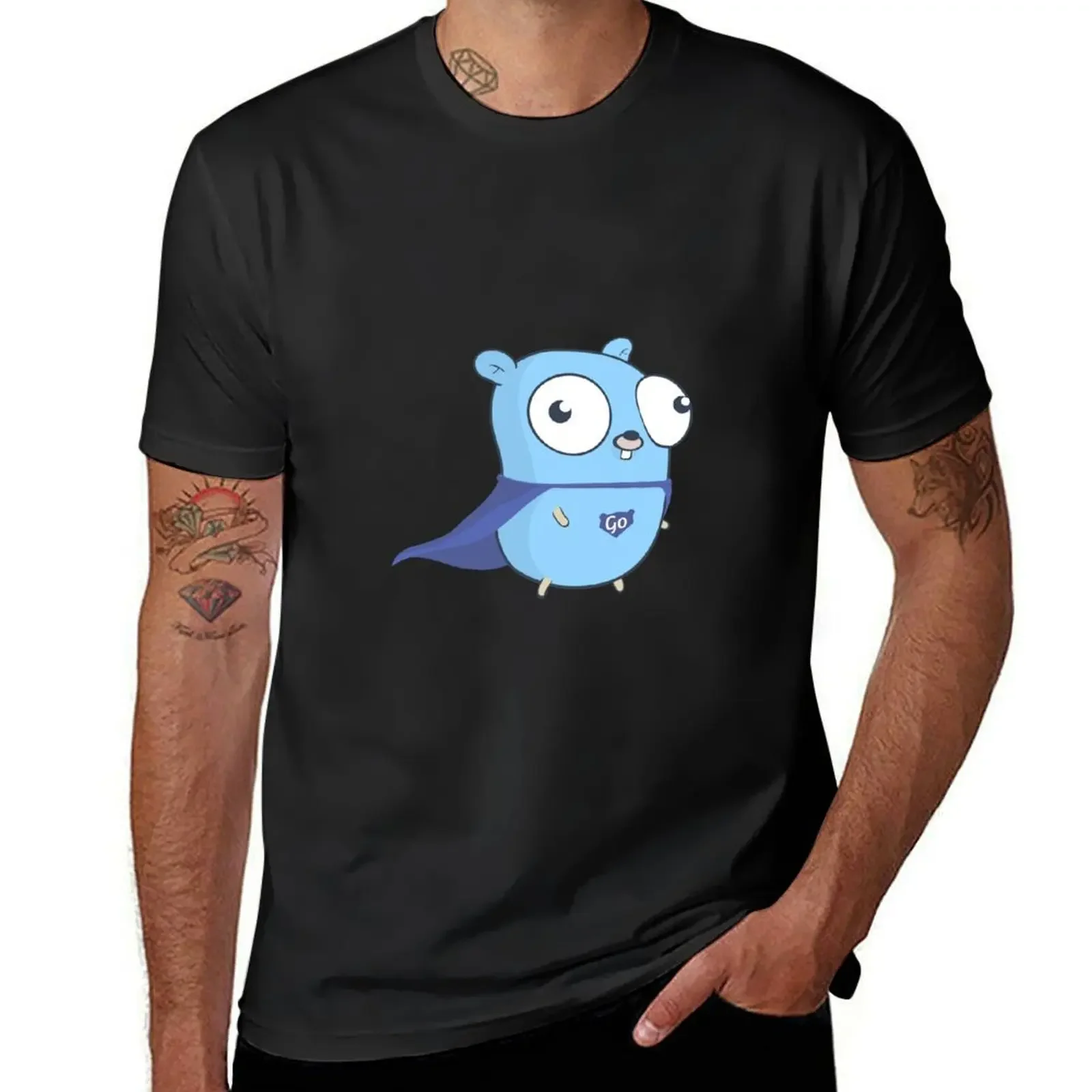 

Golang Logo: Go hero T-Shirt vintage hippie clothes t shirts for men cotton