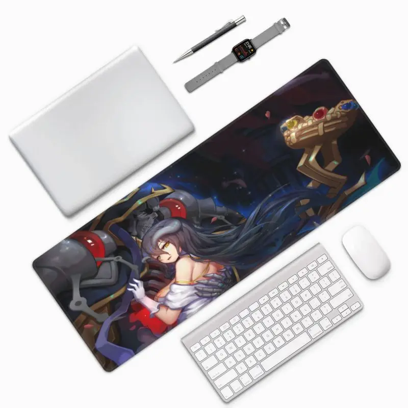 XXL Japanese Anime Overlord Albedo Gaming Desk Pad PC Gamer Laptop Mouse Mat Office Mausepad 800x300mm Keyboard Mat Gift For Boy