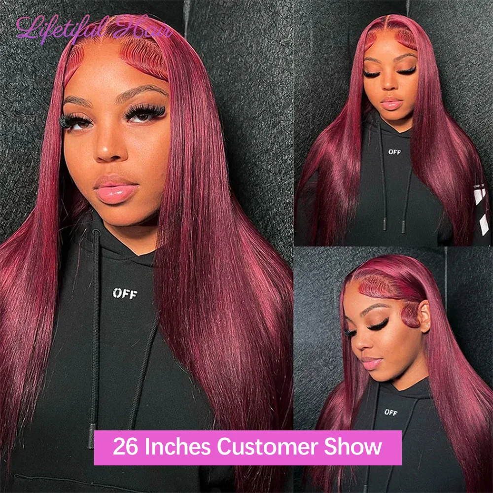 99J Straight Human Hair Bundles Burgundy Red Brazilian Human Hair Extension 1/3/4 Straight Hair Weave Bundles For Black Woman