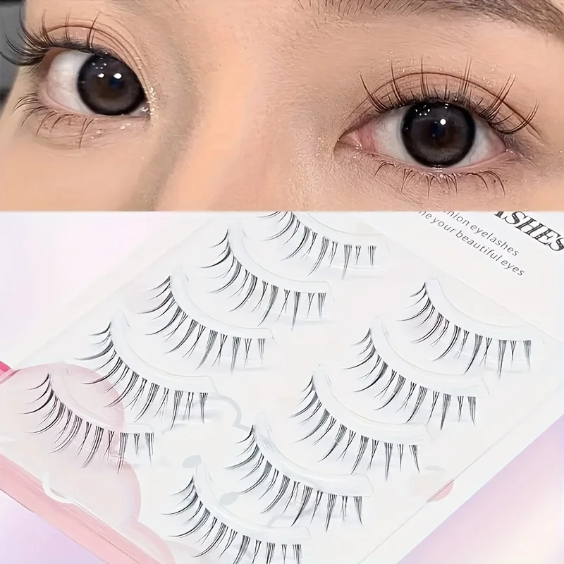 5 Pairs of Anime Cosplay False Eyelashes for Beginners Ideal as Valentine's Day or Mother's Day Gifts, Travel & Wedding Eye Makeup