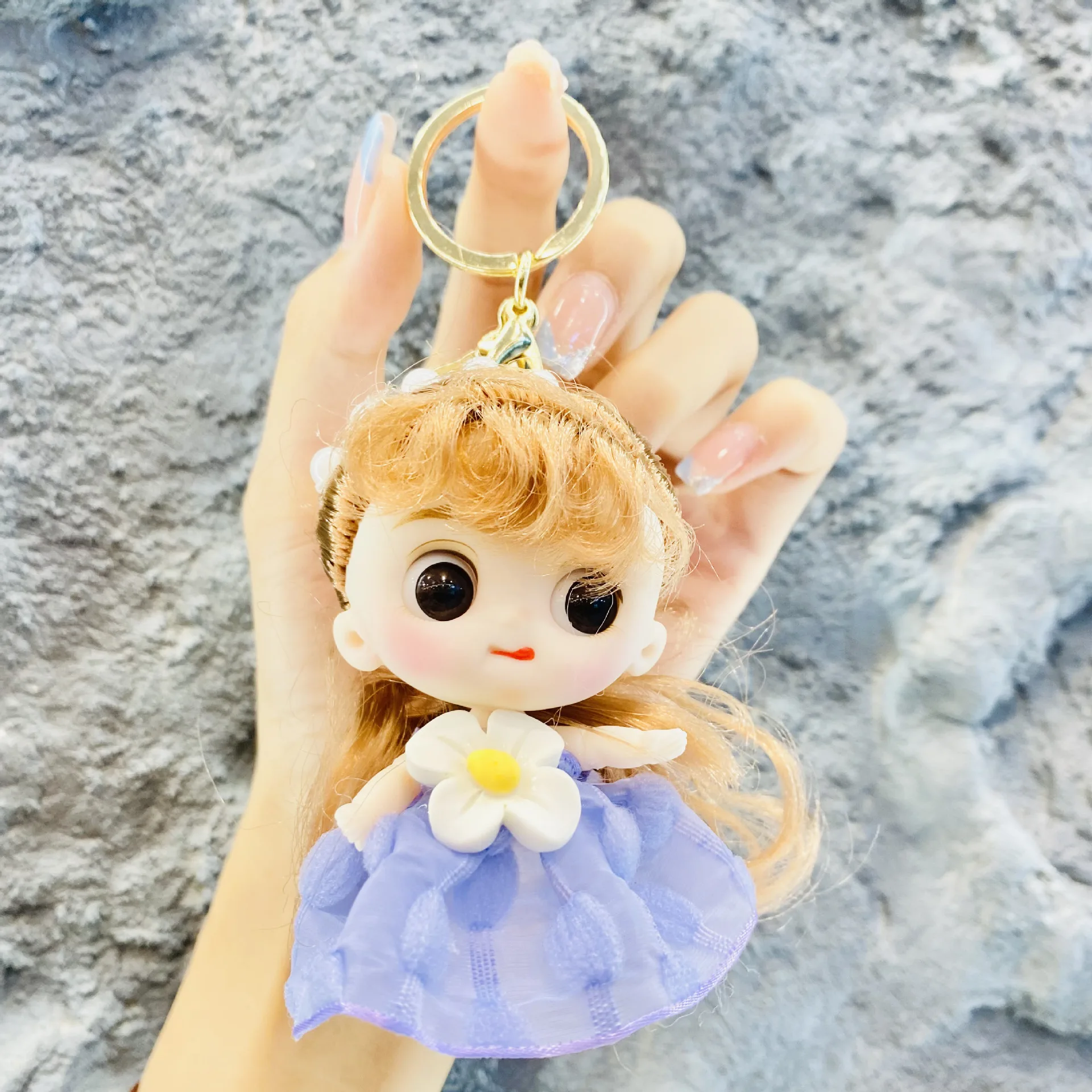 Girl Princess Doll Toy Keychain Pendant Cute Flower Doll Accessories Bag Decoration Head Hands And Feet Movable Play House Toys