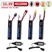 11.1V 3S 452096 30C 3500mAh LiPo battery T/Tamiya/XT30/SM-2P Plug for Airsoft BB Air Pistol Electric Toys Guns Parts