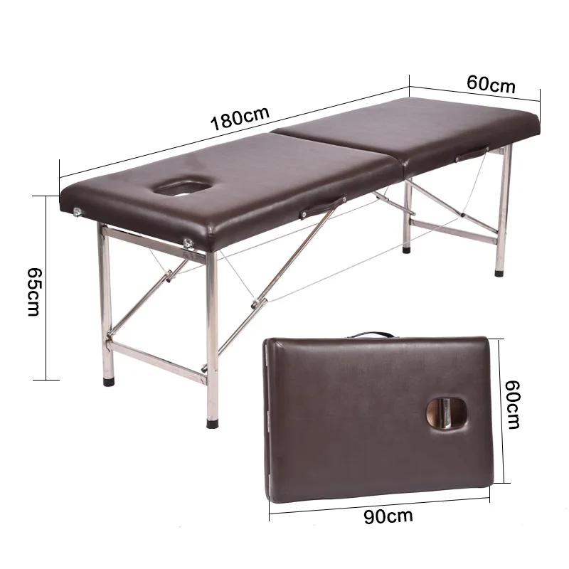 High Quality Modern Portable Stainless Steel Spa Beauty Salon Lash Facial Massage Table Stainless Steel Foldable Massage Bed