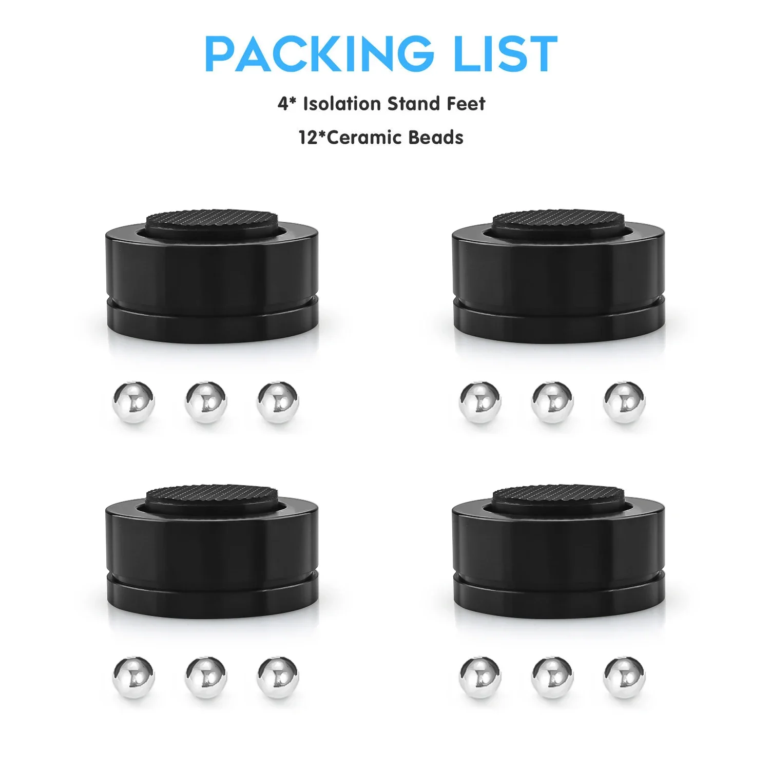 3Pcs /4Pcs HiFi Ceramic Steel‑Ball Isolation Spikes Audiophile Anti‑Vibration Damping Feet for Speaker Amplifier Turntable Audio