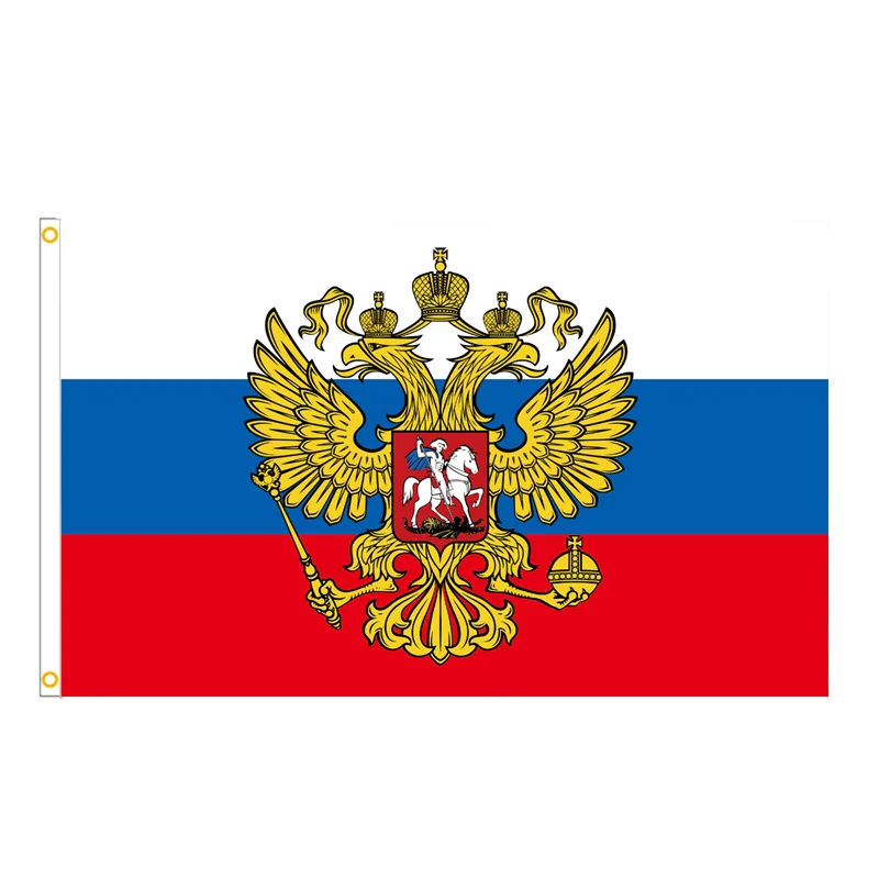 90x150 СМ Передняя Российская Национальная Эмблема Двусторонний Орел Прапор России Для Украшения