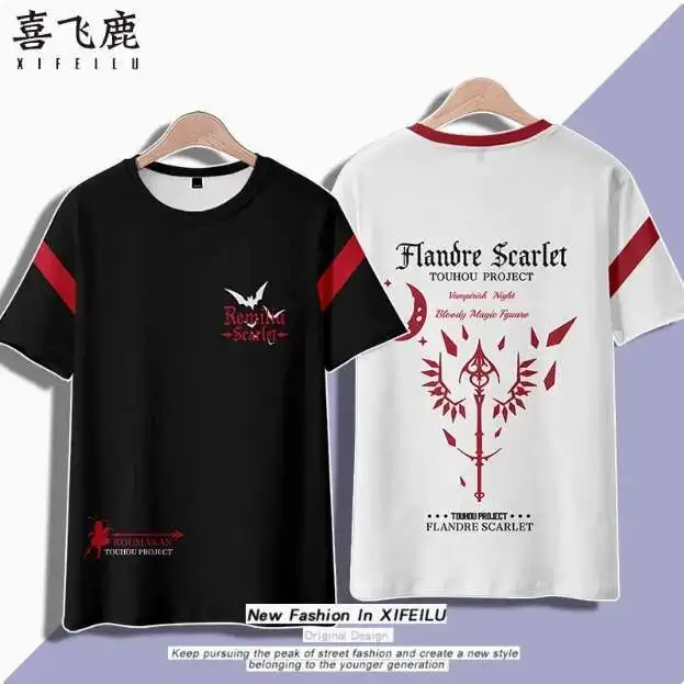 

Anime Touhou Project Remilia Scarlet Short Sleeve T-Shirt Summer Cosplay Costume Casual Student Loose Tops anime