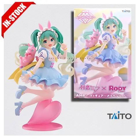 Original Genuine Model Taito Hatsune Miku x Rody 17cm AMP Fairy Tale Figure Anime Figurine Collections Toys Gifts Wholesale