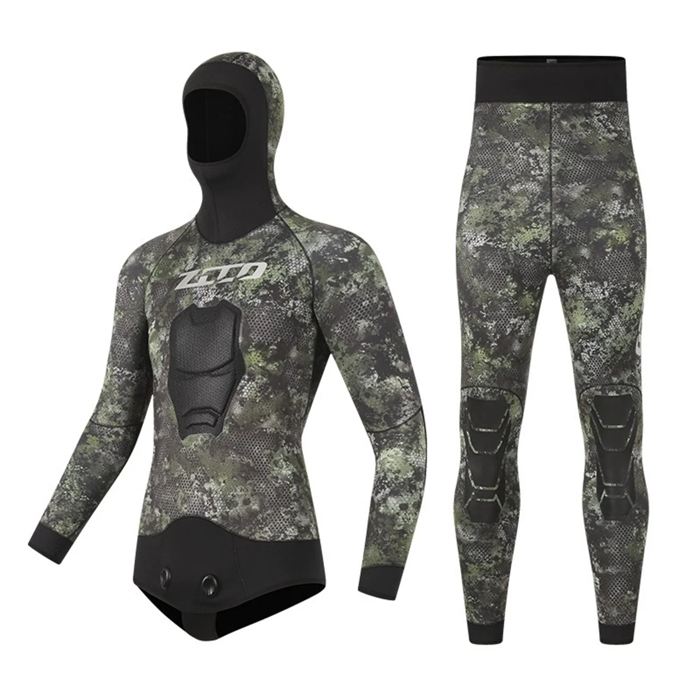

3.5mm Neoprene Camouflage Wetsuit Men's Two Pieces Separate Set Diving Suit For Snorkeling Spearfishing Winter Thermal SwimSuit