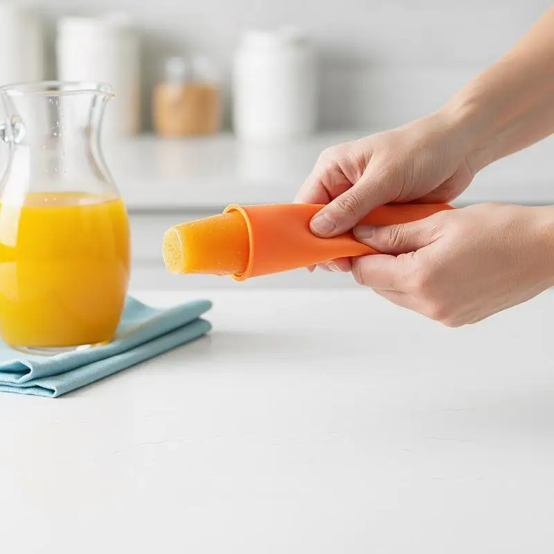 Reusable Silicone Popsicle Molds 6PCS Leak Proof Tubes with Lids Easy Release for Homemade Ice Cream Summer Dessert