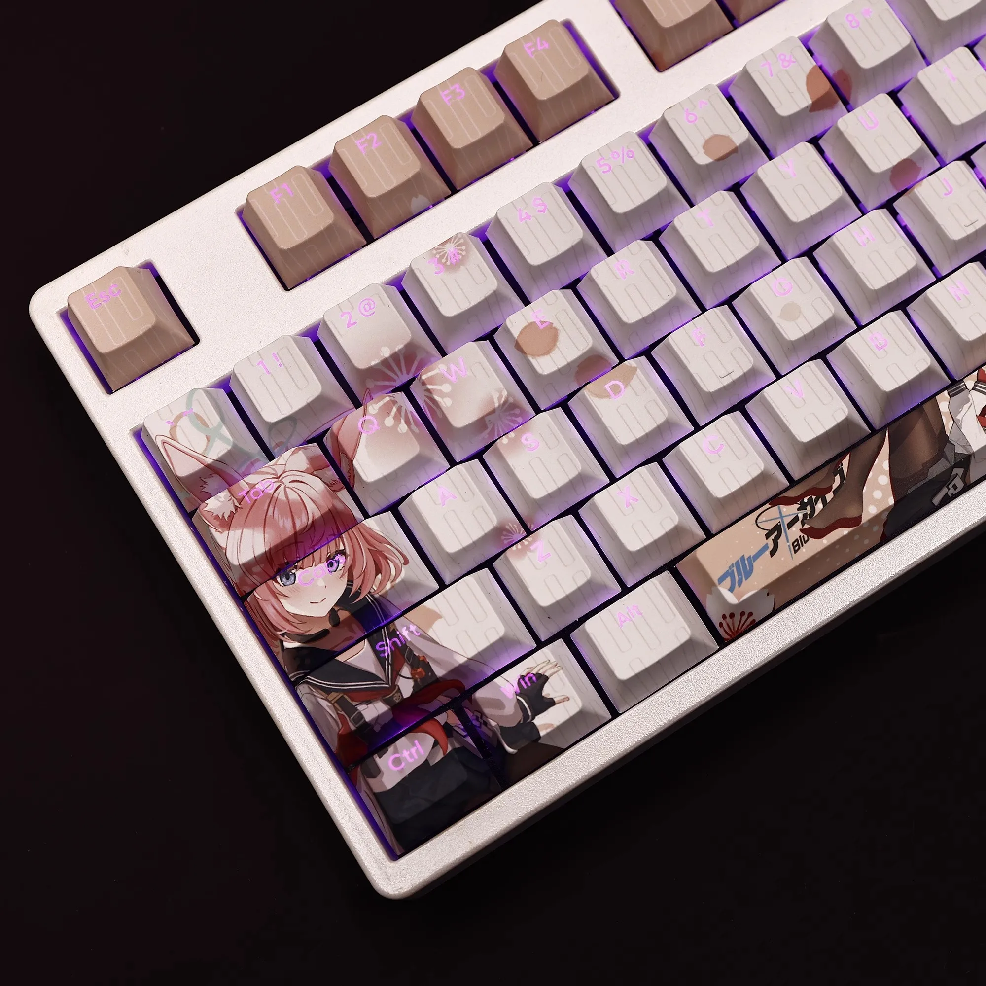 108 Keys/set Nico·Robin Keycap PBT Backlit Keycaps Cartoon Anime Gaming Key Caps For ANSI 61 87 104 108 Keyboards