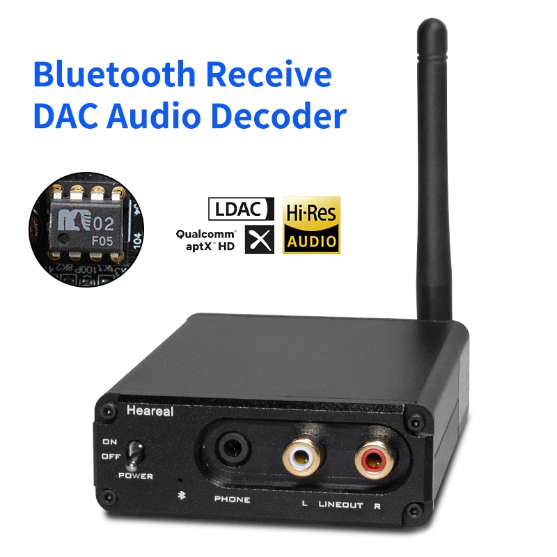 

Bluetooth-приемник-декодер 5.4, AUX RCA, оптический, коаксиальный, HiFi, беспроводной аудиоадаптер LDAC без потерь для домашнего усилителя и колонок