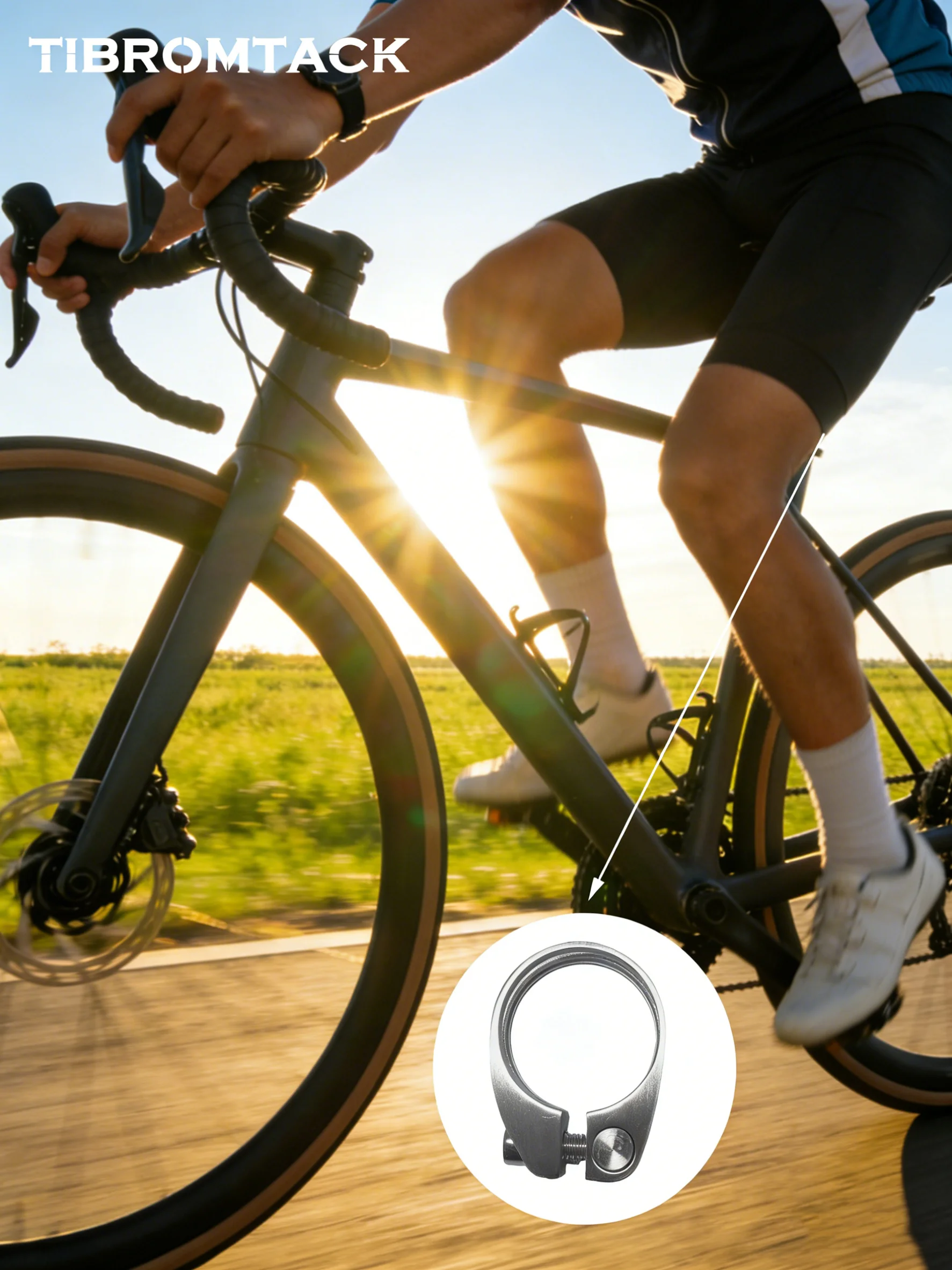 AliExpress NONE TIBROMTACK Titanium Alloy Bike Seat Clamp 28.6/34.9mm Lightweight High Strength