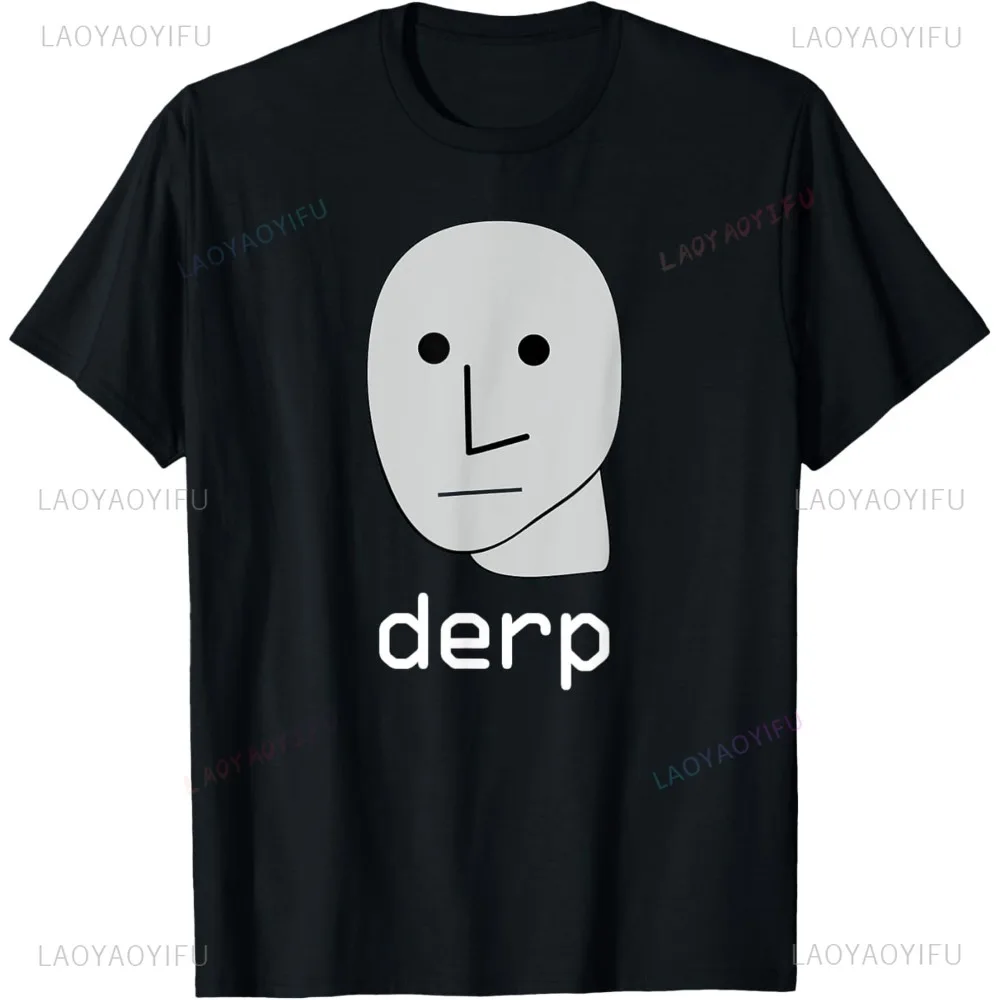 مضحك Derp NPC ميمي الجرافيك المطبوعة تي شيرت عادية موضة فضفاضة الهيب هوب قصيرة الأكمام رجل التي شيرت Harajuku نمط التنفس تيز