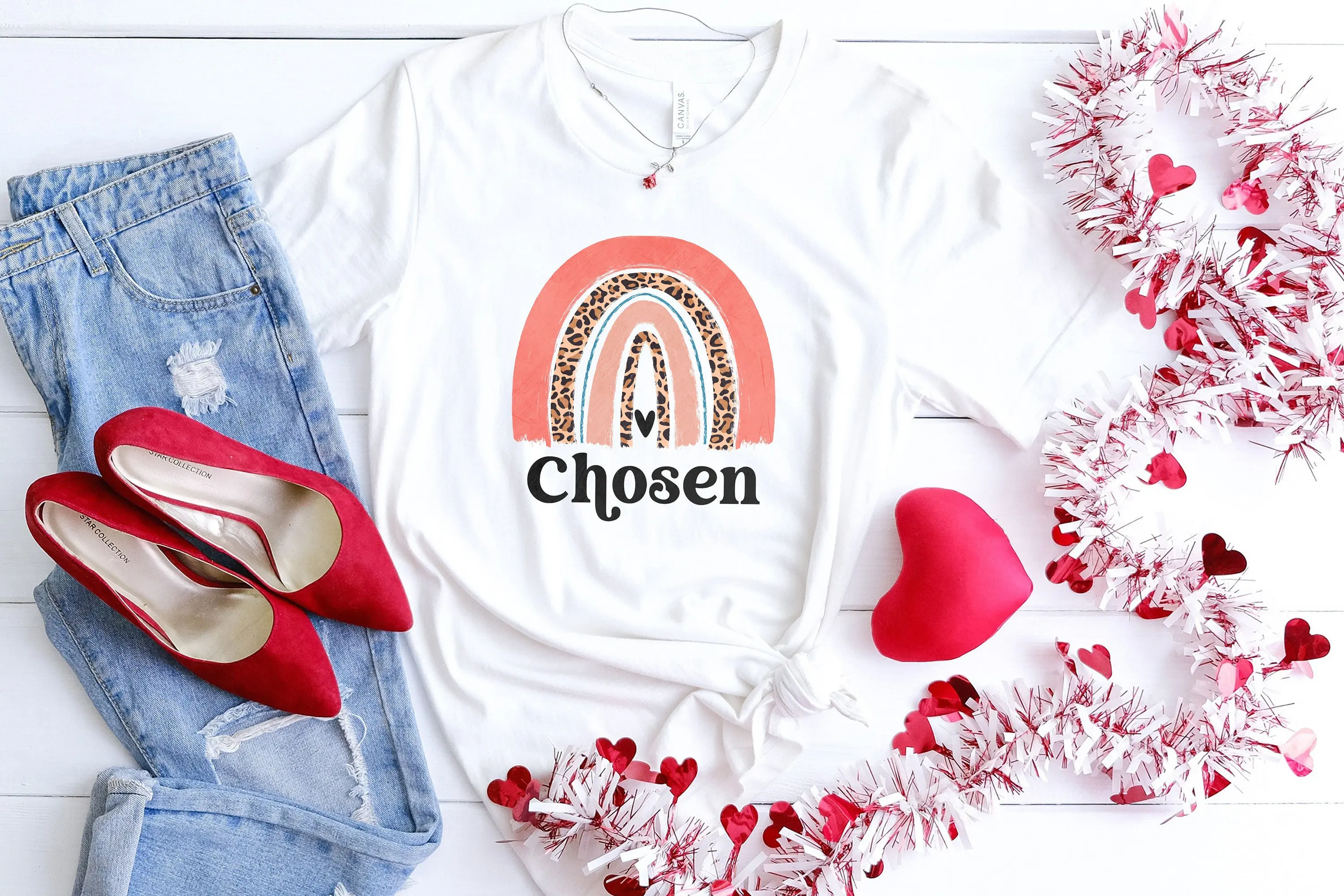 Chosen T Shirt With Rainbow 1 Peter 2 9 Christian For Women You Are Bible Verse Prayer