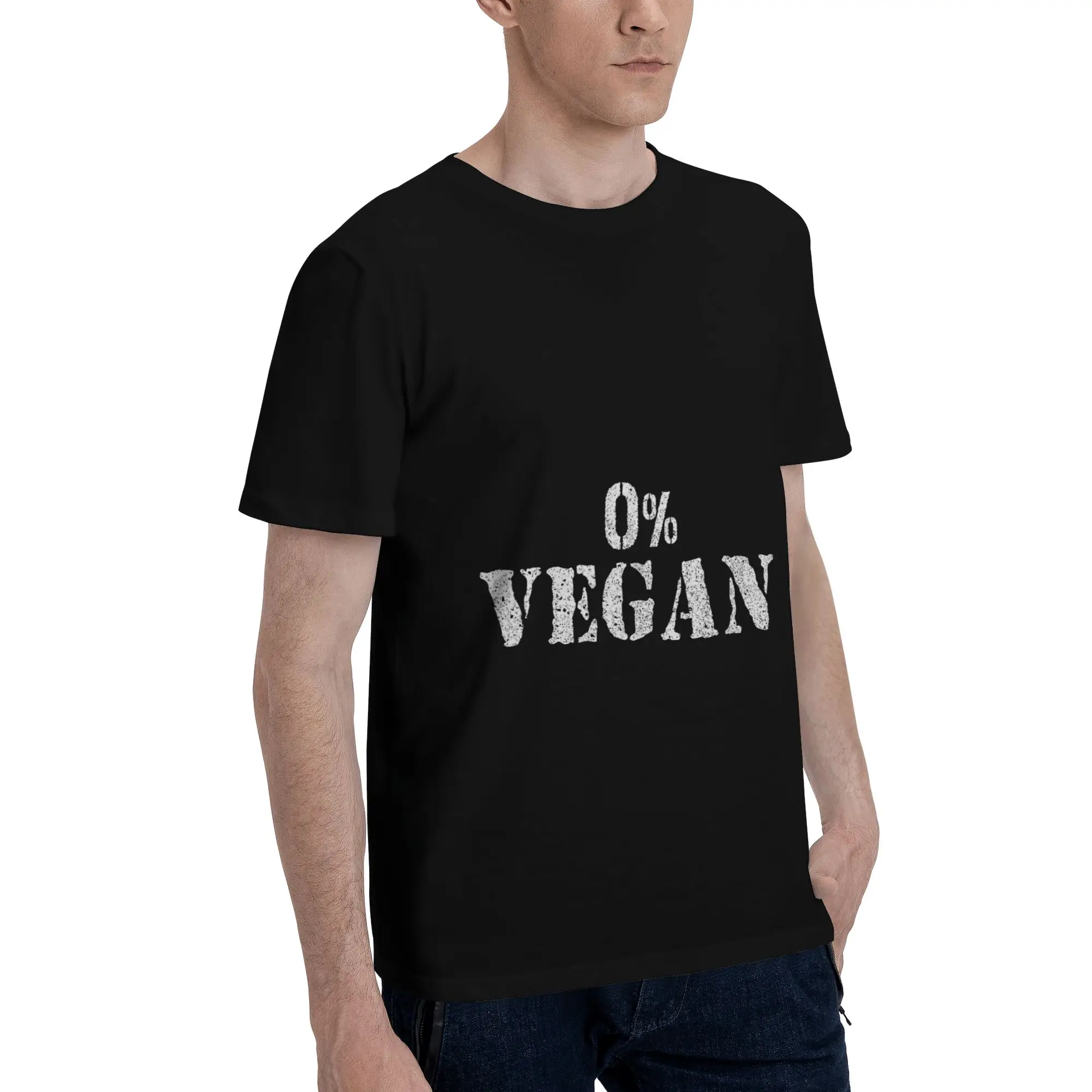 Zero Percent Vegan Funny meat eater   Carnivore Men T-Shirt Clothes  Creative Tee Shirt Short Sleeve fugees Cotton