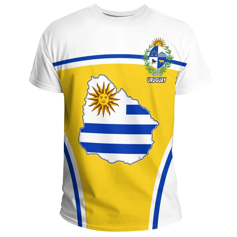 Uruguay Flag Men T-shirt 3D Print Uruguayan Emblem Graphic Casual Sports Oversized Tops New Fashion Short Sleeve Women T Shirts