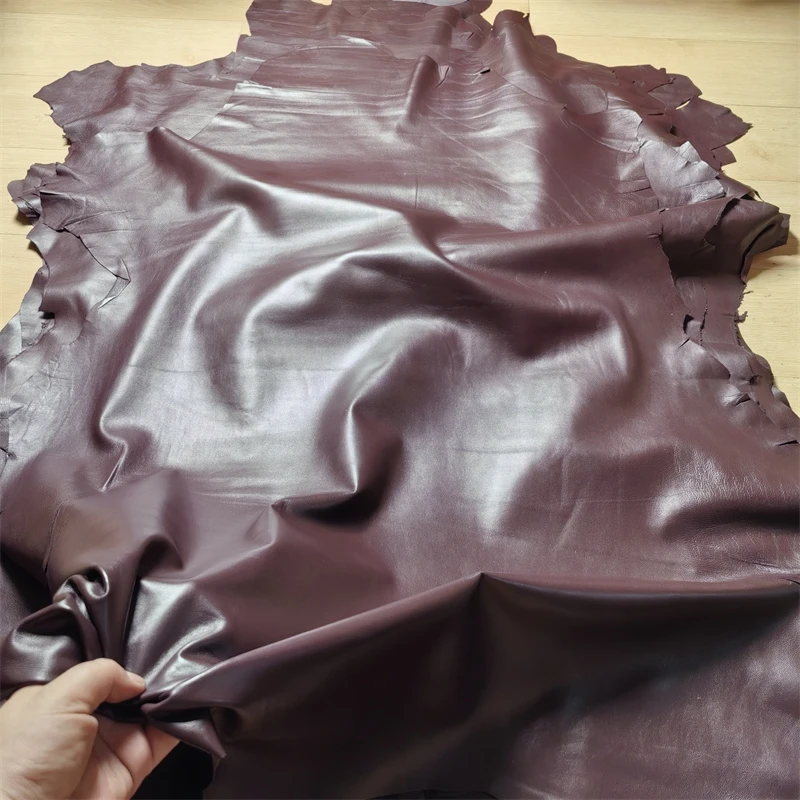 

0.5/0.6mm Brown Purple Sheepskin. First Layer Leather. Real Leather Fabric. Handmade DIY For Down Jacket Repair. Whole Sheepskin