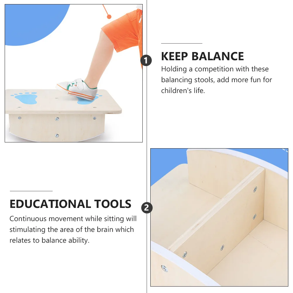 

1pc Wooden Balance Board Stool Premium Single Foot Chair Educational Tool Vestibular System Development Wood