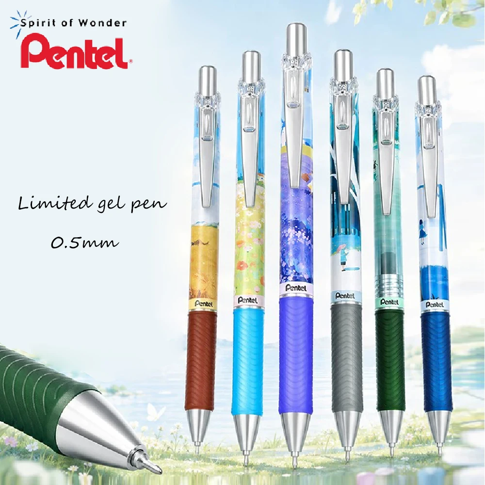3/6pcs Japan Pentel Energel BLN75 Limited Quick Dry Gel Pens 0.5mm Writing Large Capacity Black Ink Student Exam School Supplies