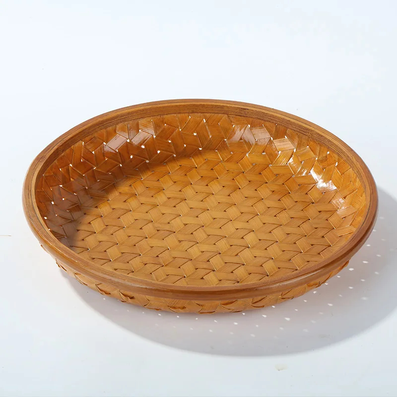 

Изготовленные плетеные фруктовые миски - подносы из натурального бамбука с современным дизайном для дисплеев еды и домашнего декора