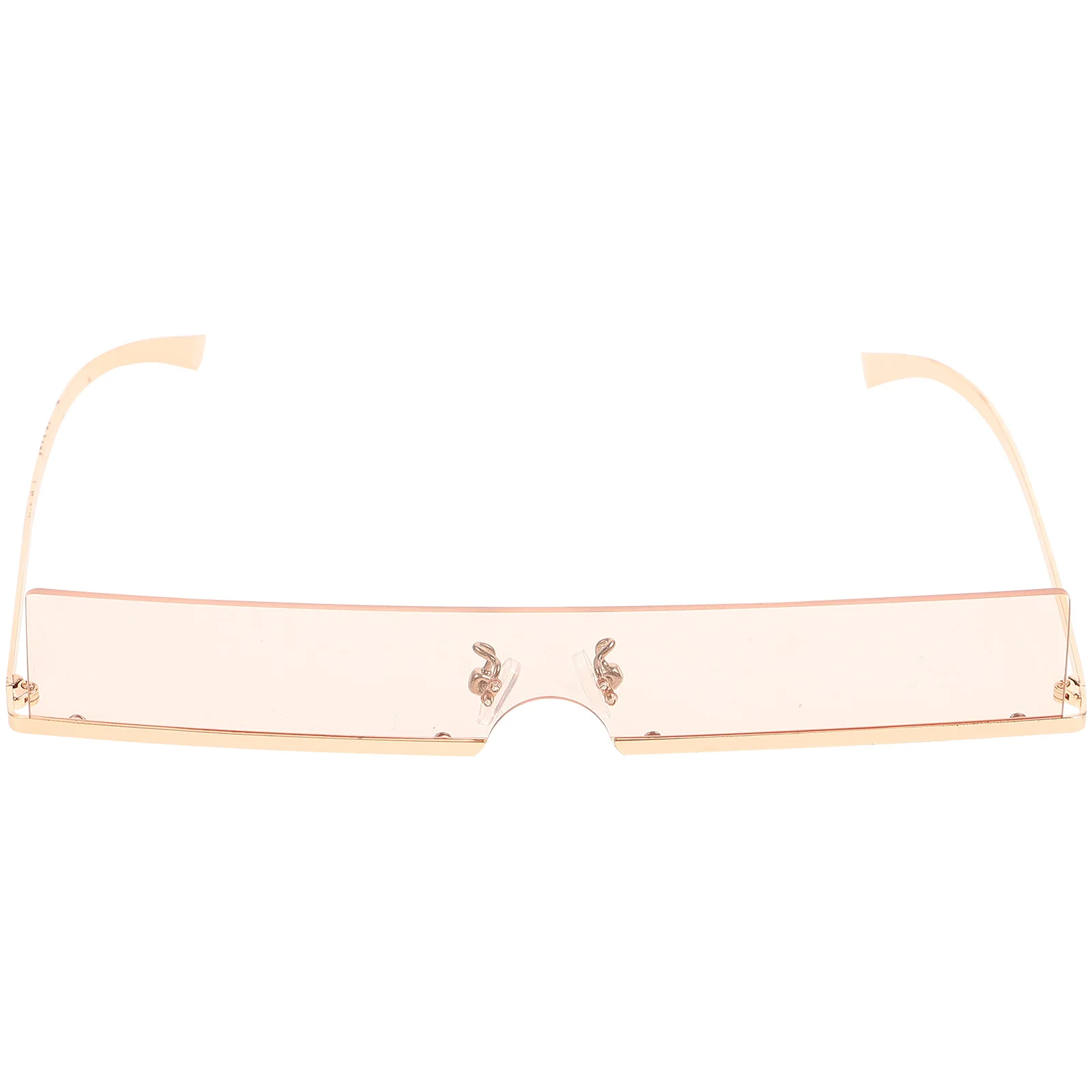 

1Pcs Uv 400 Protection Rimless Sunglasses Pink Rectangular Small Frame Women Men Outdoor Beach Outing Chic Gift