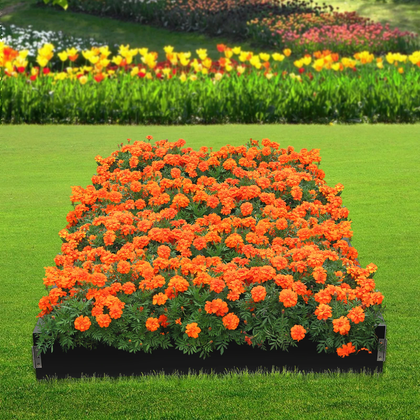 

6Pcs 40''x8.46'' Steel Landscape Garden Border Edging Kit For Landscaping Lawn Garden DIY