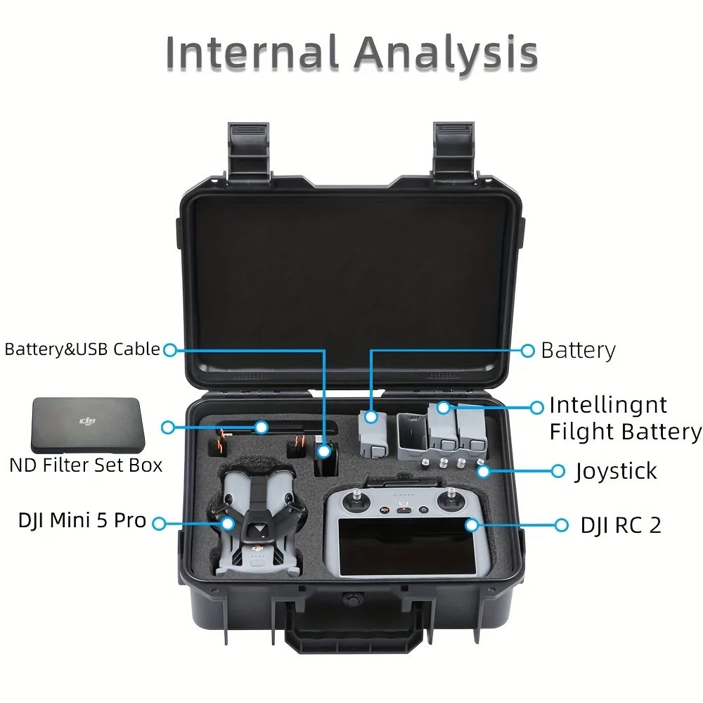 Suitable for DJI 5 Pro Storage Case, 5 Pro Explosion-Proof Case, Portable Hard-Shell Large Capacity Case - Image 3