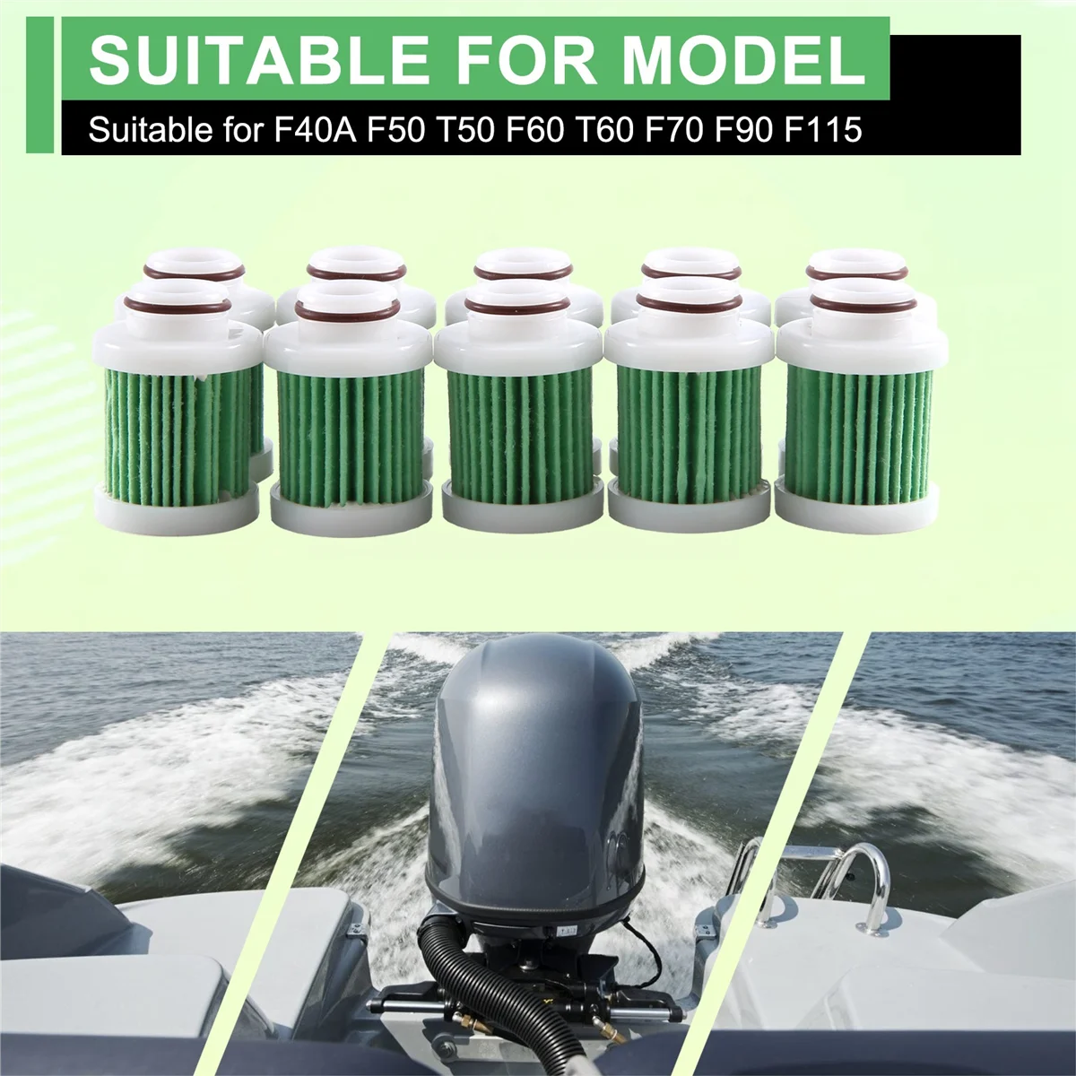 الأحدث! 10X 6D8-WS24A-00 فلتر الوقود لياماها F40A F50 T50 F60 T60 F70 F90 F115 البحرية الخارجية الملحقات