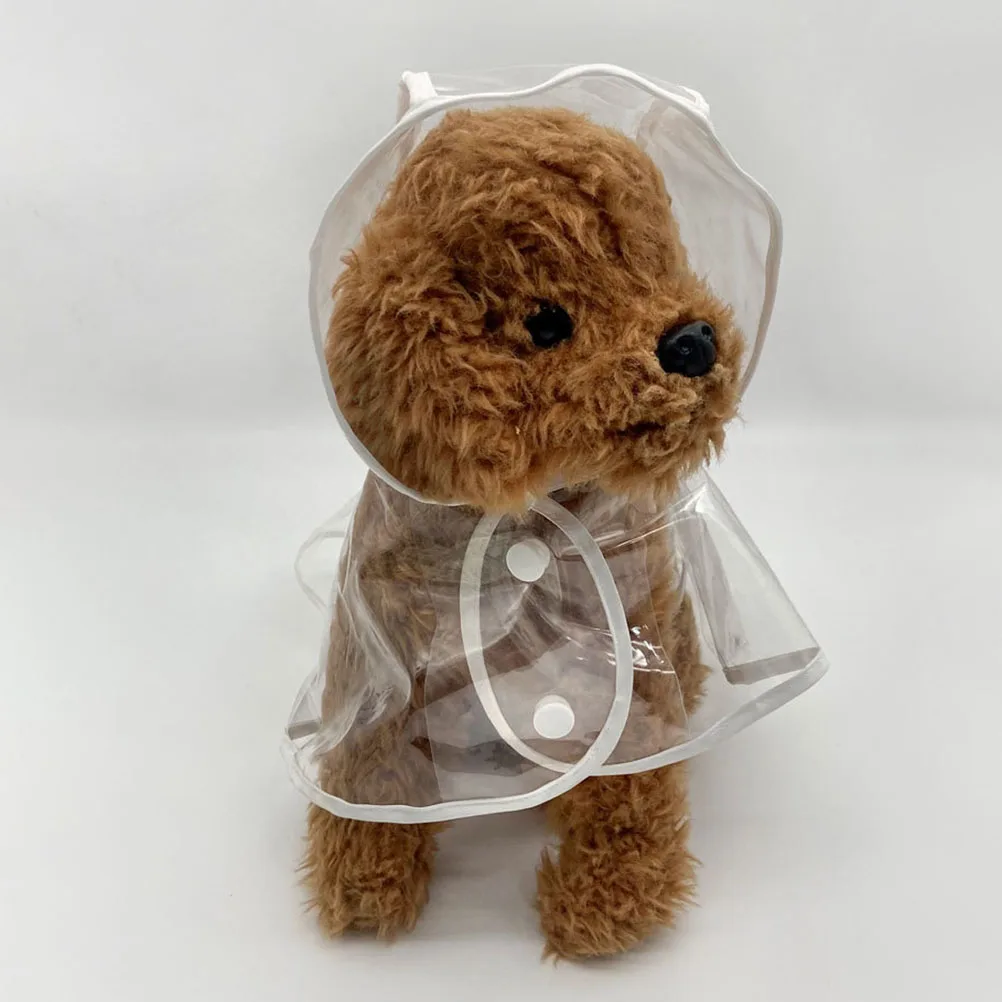 

EVA Pet Raincoat Adorable Dog Raincoats Transparent Waterproof Puppy Coats Clear Stylish Hooded Design Useful Dog Clothes