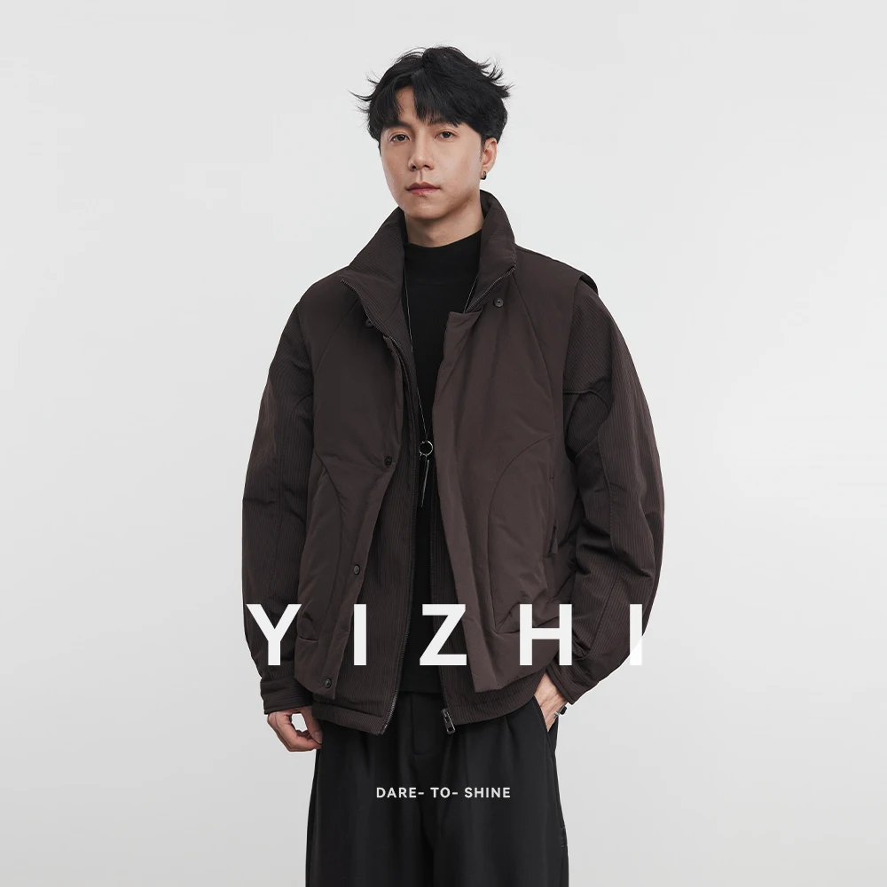 

Fashion Men's 90 White Duck Down Jacket Vest Two-piece Set 2025 Winter New Loose Casual Trendy Coat Tops Jacket