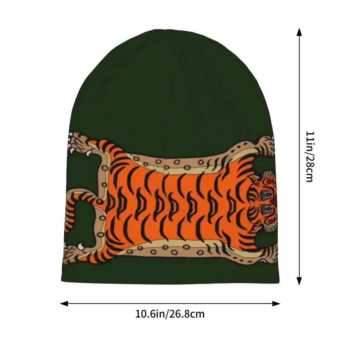 TIBETAN TIGER RUG Warm Knitted Cap Hip Hop Bonnet Hat Autumn Winter Outdoor Beanies Hats for Unisex Adult