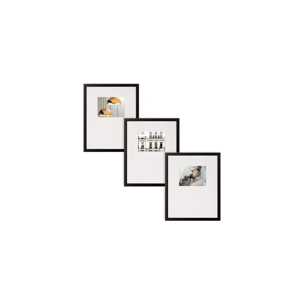 Modern Black Gallery Wall Frame Set 18x24 with 8x10 Mat  Technology Easy Installation Timeless Design