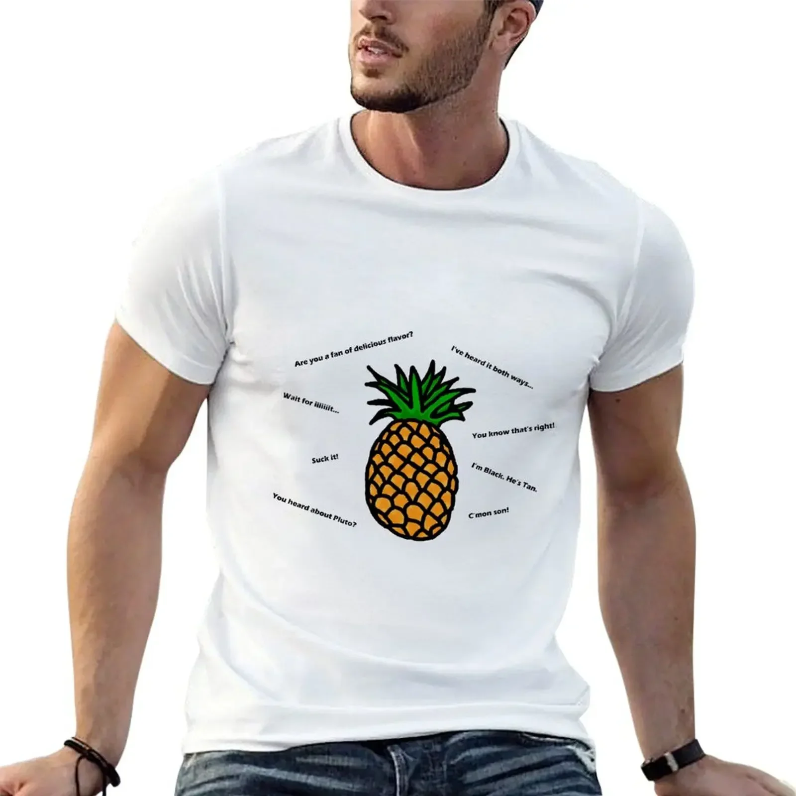 

Psych Pineapple + Quotes T-Shirt hippie clothes quick drying Men's cotton t-shirt