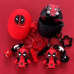 Marvel Deadpool Earphone Case Cover For Huawei FreeBuds 5 Silicone Wireless Earbuds Charging Box Protective Shell With Keychain