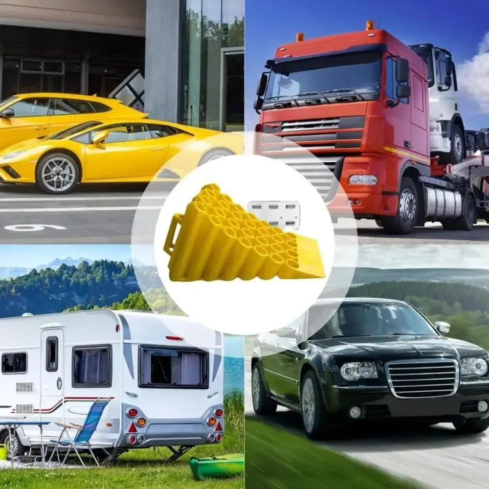 New Portable Rubber Stop Slider Block Honeycomb Base PE Wheel Chock Stopper Vehicle Stop Block Car