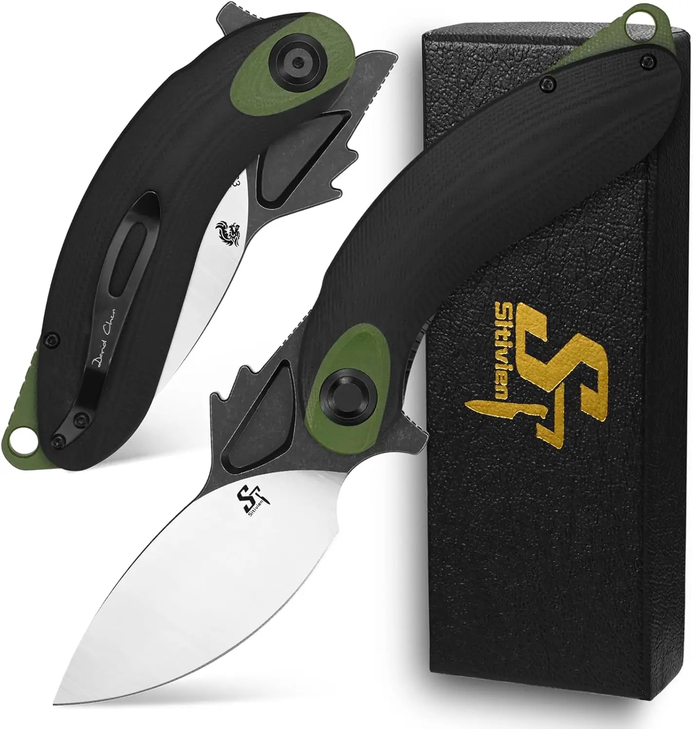 Hot sales Sitivien ST163 Pocket Folding Knife AUS-10 Steel Blade G10 Handle Folding Hiking Hunting Knife for Working Camping EDC