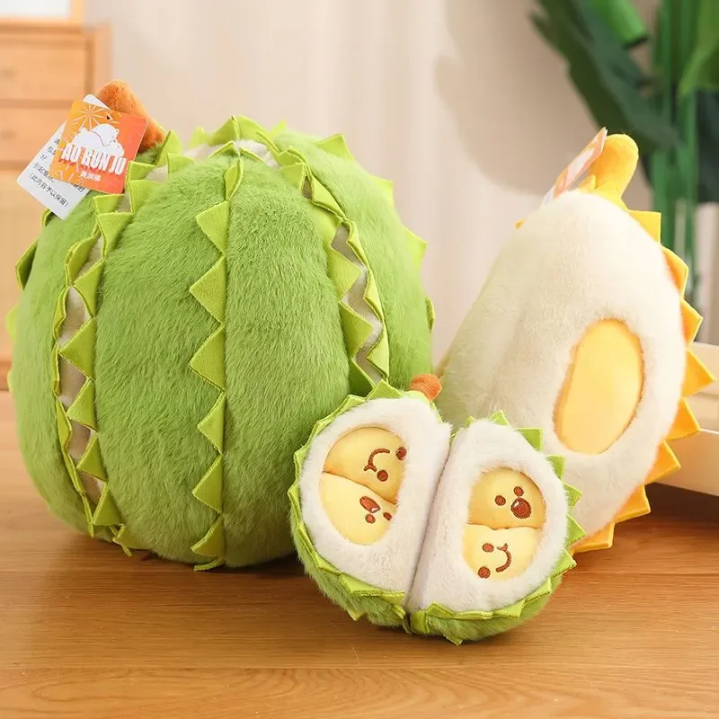 Peelable Durian Stuffed Plush Internet Famous Toy Detachable Doll Pillow Creative Decompression Adults Children Birthday Gift