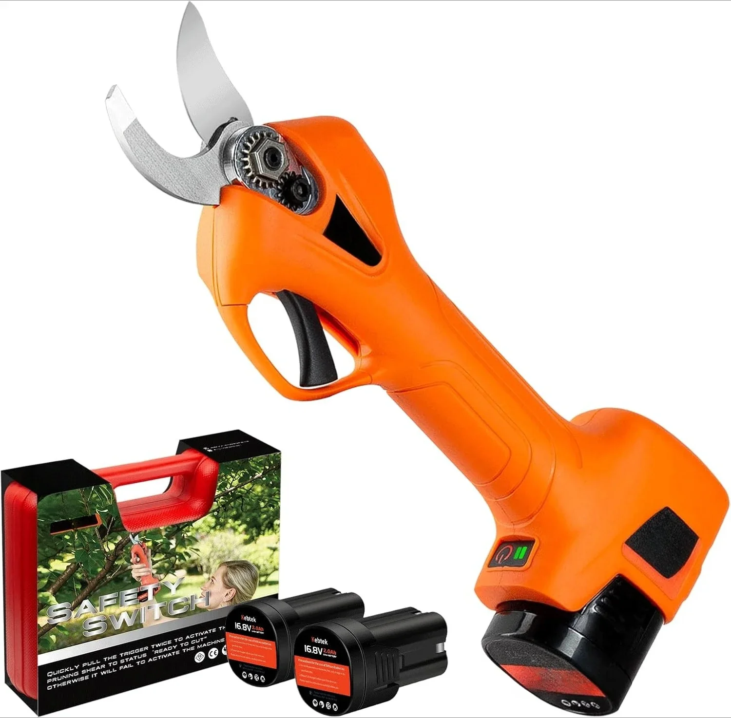 

Pruning Shear Battery Powered, Cordless Electric Pruner with 2Pack 2Ah Rechargable Batteries -16.8V 25MM(0.98Inch) Diameter