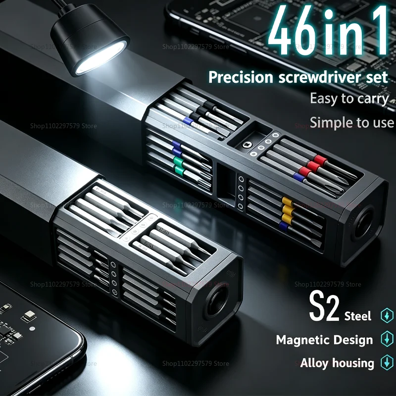 Precision Screwdriver Set 46 In 1 Torx Hex Phillips Magnetic Screwdriver Bit Phone Watch Laptop Mini Repair Tool Set Tool