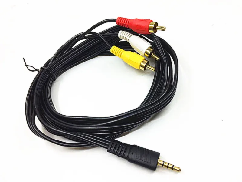 3.5มม.ถึง3 RCA ชาย Audio Video สาย AV AUX สายสเตอริโอ3RCA มาตรฐาน Converter สำหรับลำโพงกล่องทีวีเครื่องเล่น CD DVD