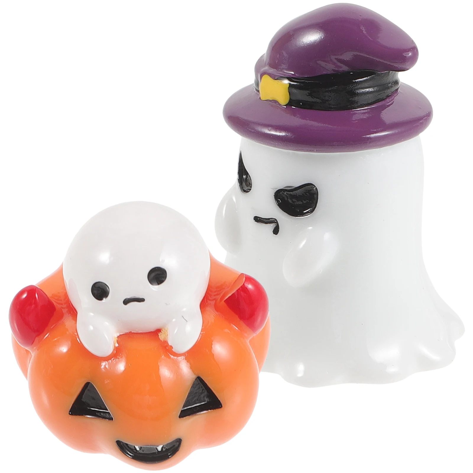 

2pcs Pumpkin Ghost Resin Ornament Halloween Decoration Table Craft Desktop Decor Party Supply Haunted House Adornment