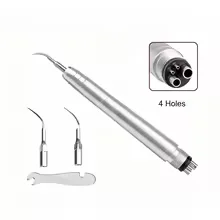 2/4 Holes Dental Air Pneumatic Scaler Low Noise High Frequency Teeth Tartar Remover Cleaning Tool