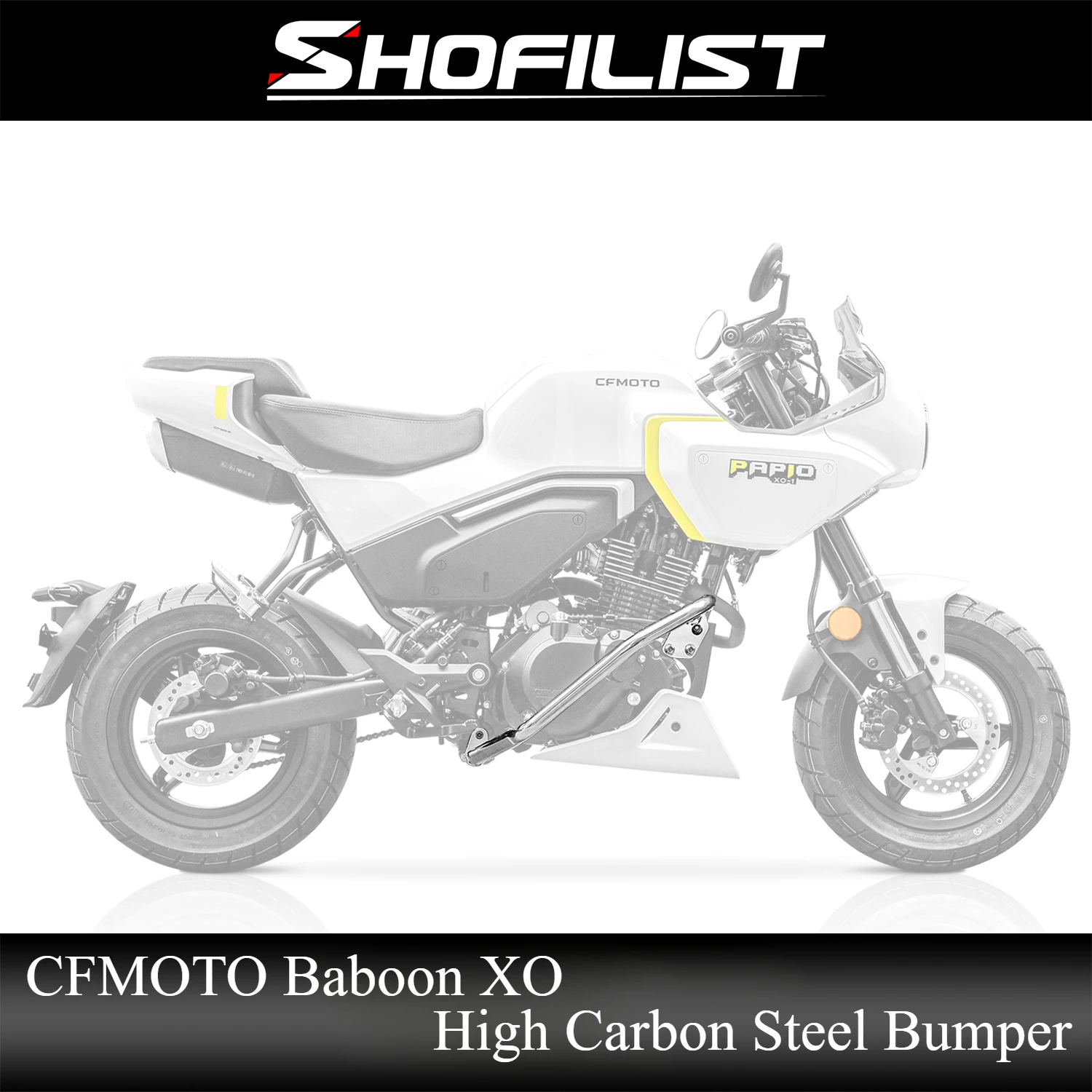 

Suitable for CFMOTO Baboon XO Edition Modified Bumper High Carbon Steel Bumper Retro Anti Drop Bumper, Engine Protection Bracket