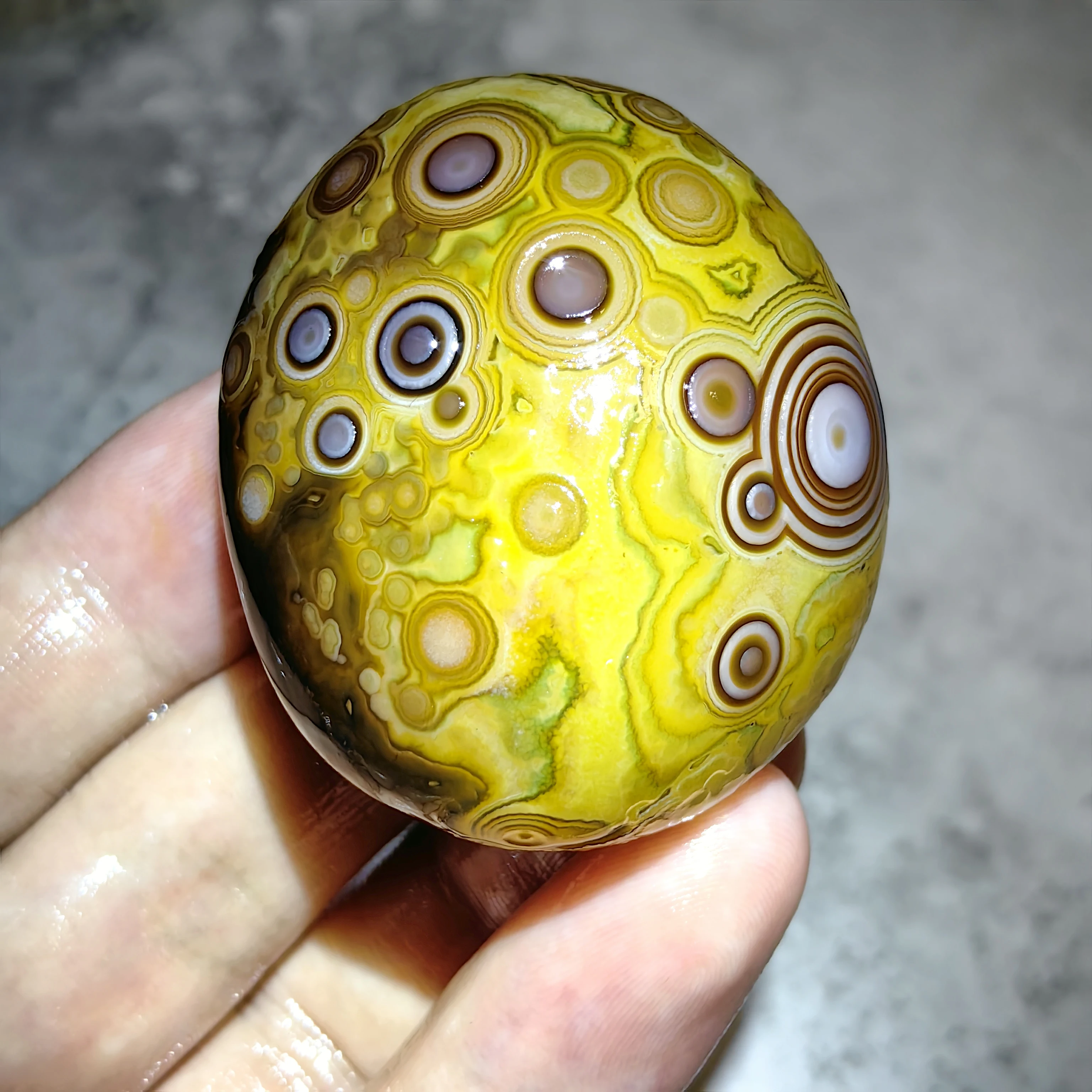 Pure Natural Haut-relief Divine Eye Wishing Agate Palm Stones Good Luck Jewelry DIY Decoration Against Negativity Energy Amulet