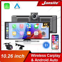 10.26'' Car Monitor Dash Cam 4K Car Mirror Video Player Wireless Carplay Android Auto GPS Multimedia Rearview Camera Dashboard
