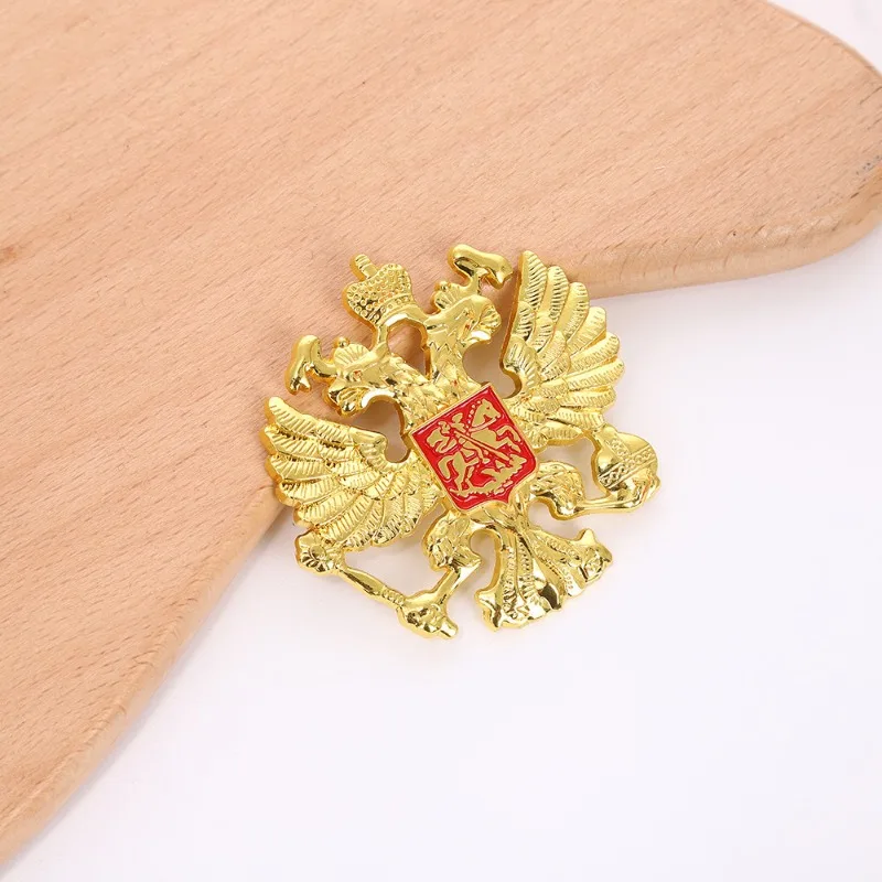 Russian Double Headed Eagle Brooch, Soviet Hammer Sickle Order of Patriotic War Star Lapel Pin Badge