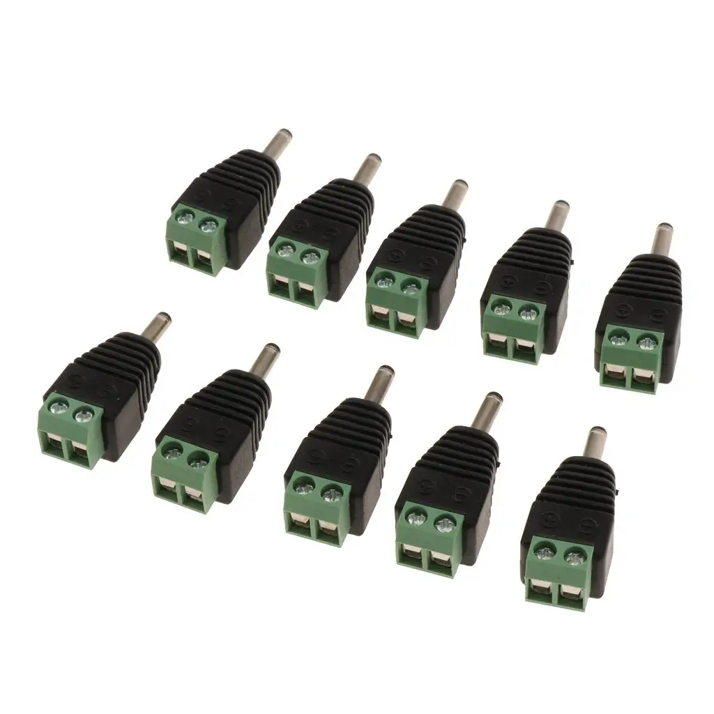 Conectores de alimentação DC para monitor, soquete verde, 3,5x1,3mm, pacote de 10